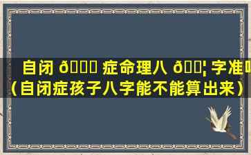 自闭 🐞 症命理八 🐦 字准吗（自闭症孩子八字能不能算出来）